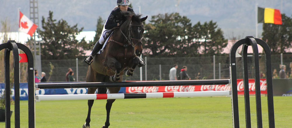 Peter Charles and Stapleton Mist competing at Olivia Nova